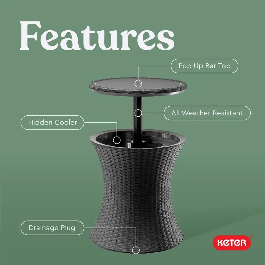 Outdoor Bar Table with Cooler
