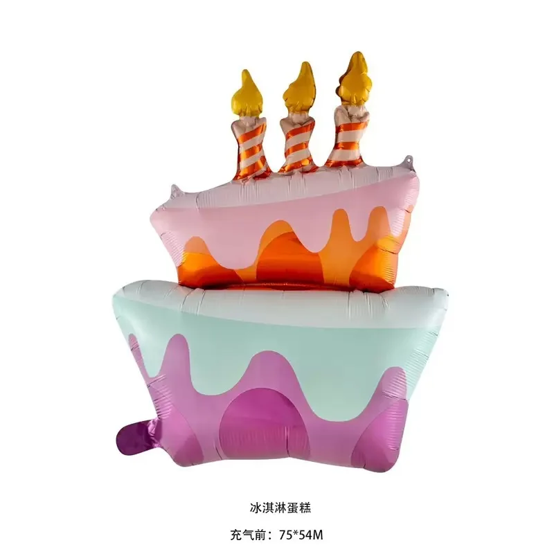 Neue Bär Kuchen Aluminium Folie Ballon Bunte Obst Kuchen Eis Erdbeere Kuchen Rolle kinder Geburtstag Party Dekoration – Detail 12