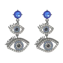 

Dramatic Fashion Alloy Diamond Studded Acrylic Multilayer Eye Drop Earrings For Women With Vintage Earrings
