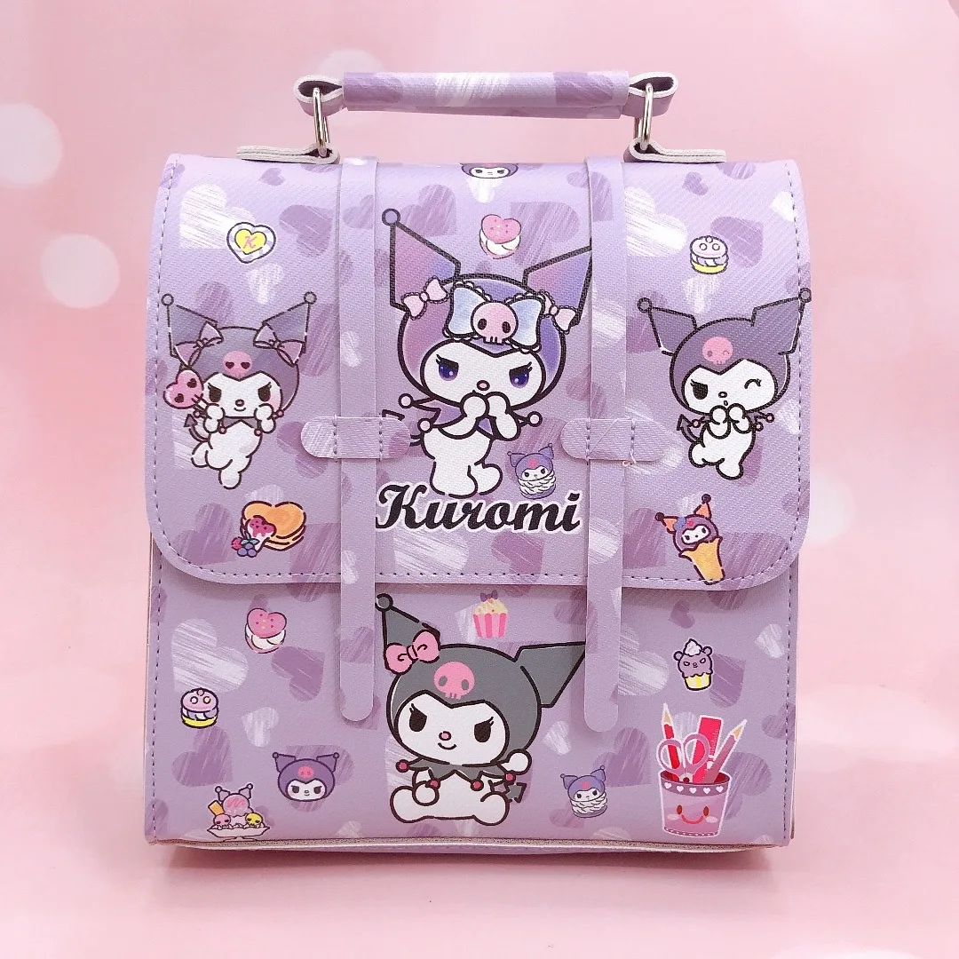 

Kawaii Sanrio Детский рюкзак Hello Kittys Kuromi Mymelody Cinnamoroll полакко мультфильм аниме школьная сумка ретро сумка для хранения