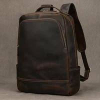 2023 New arrival leather backpack computer backpack 15.6 inch laptop bag for men male travel bags vintage business daypack men 1