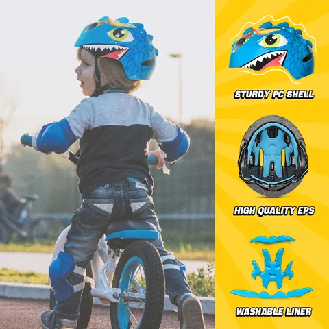 Bicycle Helmet Child Sports Safety Cycling Protection Knee Elbow Pad Sets Balance Bike Roller Skating Helmet Guard