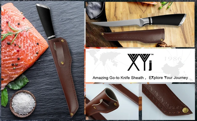 XYJ 3pcs/set Leather Knife Sheath For 6 7 8 Inch Fish Filleting