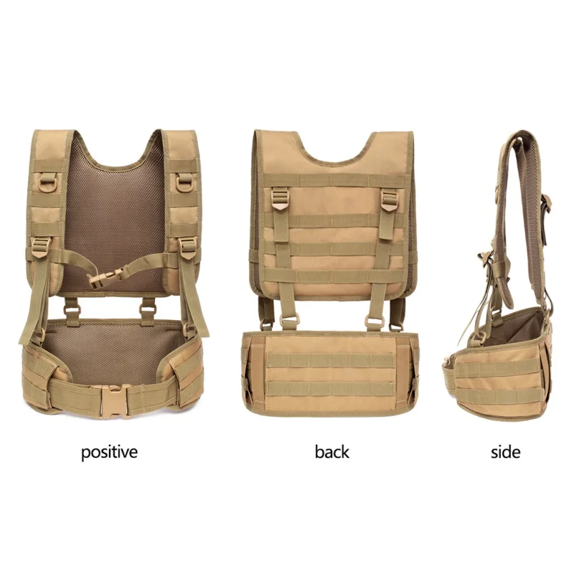 

Tactical Padded Battle Molle Vest Belt With Comfortable Pads Removable Harnes Detachable Suspender Straps Airsoft Combat Duty