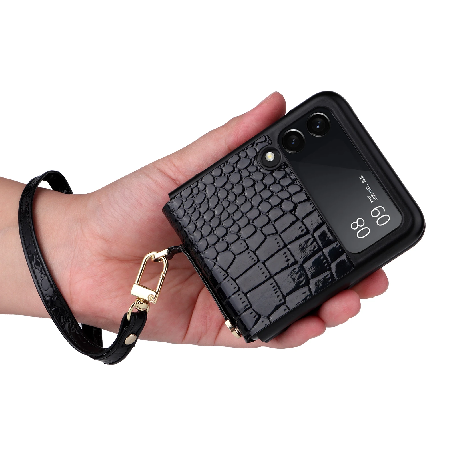 Shockproof Phone Strap Leather Case for Samsung Galaxy Z Flip 3 5g Flip4 Flip 4 Flip3 Non-Fingerprint Protective Cover Cases samsung flip3 case