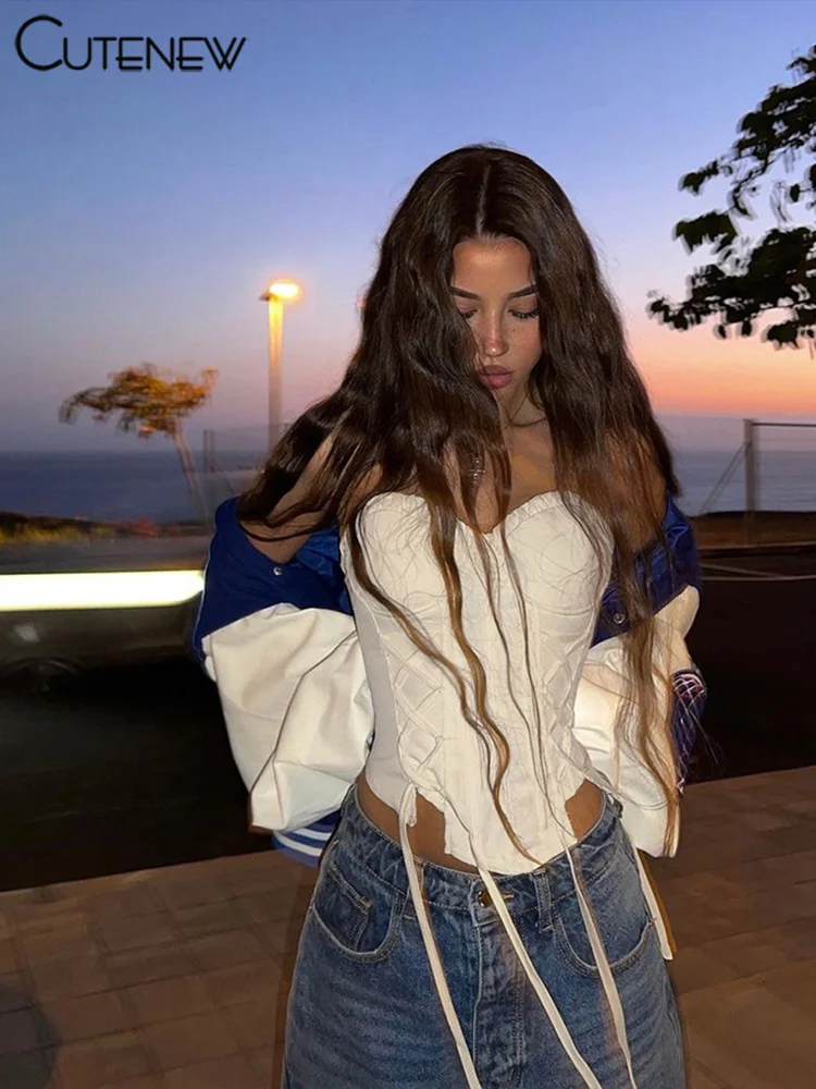 Camiseta sin mangas lisa para mujer, sexy, ajustada, con cordones, informal, fruncida, ropa de moda para chicas, ropa de calle femenina, nueva