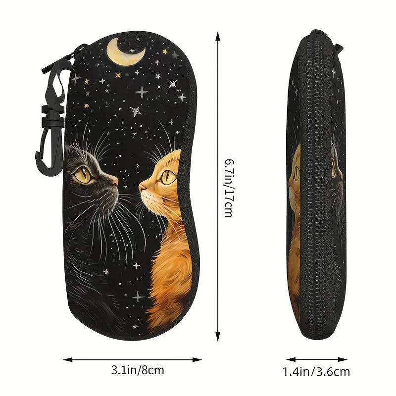 Women's Ideal Gift Double Cat Patterned Glasses Storage Box for Christmas