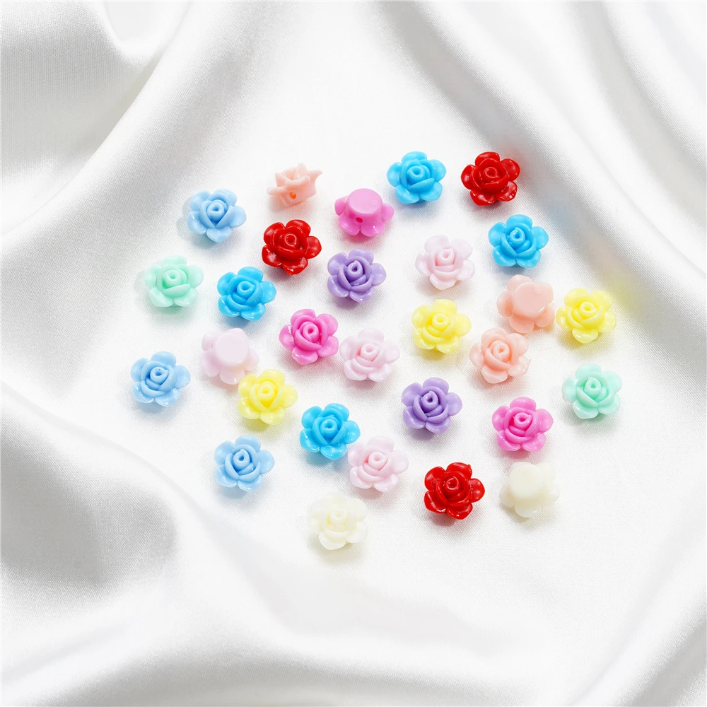 40 Teile/los 7,5*12,5*12,7mm Acryl Kleine Blume Lose Spacer Perlen für DIY Schmuck Machen Halskette armband Erkenntnisse Zubehör – Detail 5