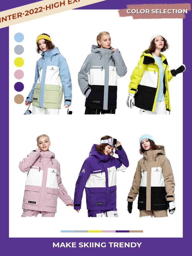 Ski Suit Women's Waterproof Windproof Winter Professional Snowboard Loose Men's Jacket