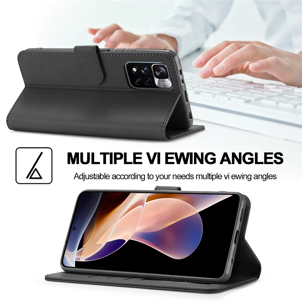 Θήκη για Redmi Note 11 Pro 5G Δερμάτινη θήκη με αναδιπλούμενο κάλυμμα για Redmi Note 4, 5, 7, 8, 9, 10, Pro 9S, 10S, 11S, Θήκη τηλεφώνου για Redmi 9T, 9A_voghion.com