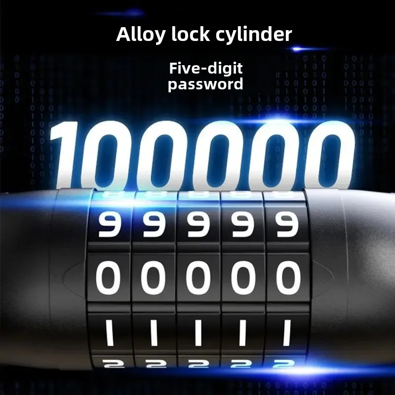 Motorcycle Chain Lock Electric Vehicle Anti-Theft 5 Digit Code Combination Security Lock Mount Bike Iron Chain Lock