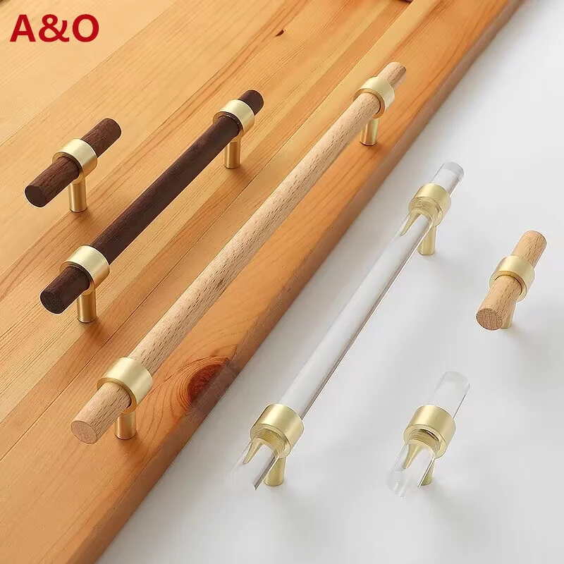 Cabinet Handles Handles Drawer Cabinet Furniture Kitchen Handles For Cabinet Knob Door Drawer Furniture Kitchen Golden Transparent Crystal Wood