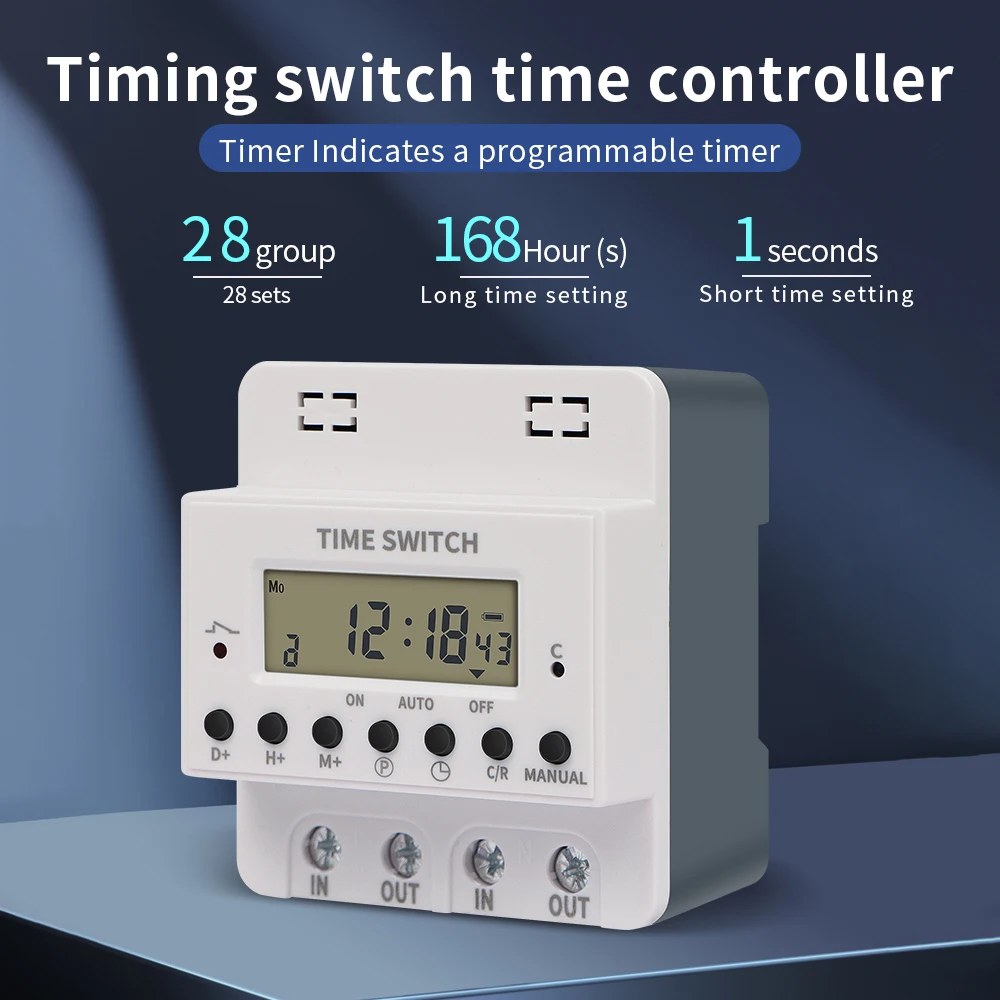 Digital Timer Switch 220V 60A Weekly 7 Days Electronic Programmable Timer by Din Rail Mount for Street Light Timing Switch 2