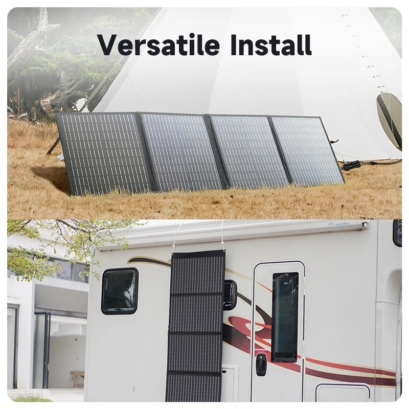 POWERWIN PWS110 Foldable Solar Panel Series/Parallel 24% Efficiency Durable Voltage Regulator Fast QC Output RV 110W ETFE IP65 solar panel