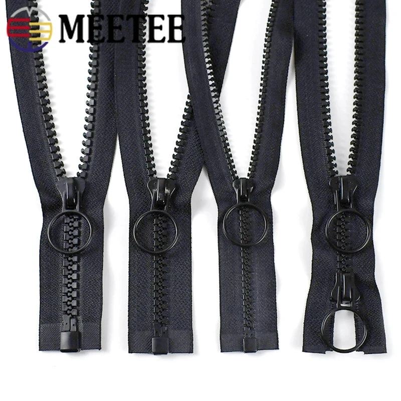 2Pcs Meetee 8# Resin Zipper 60-500cm Double Sliders Open End Zippers Jacket  Coat Tent Zip Repair DIY Clothing Sewing Accessories