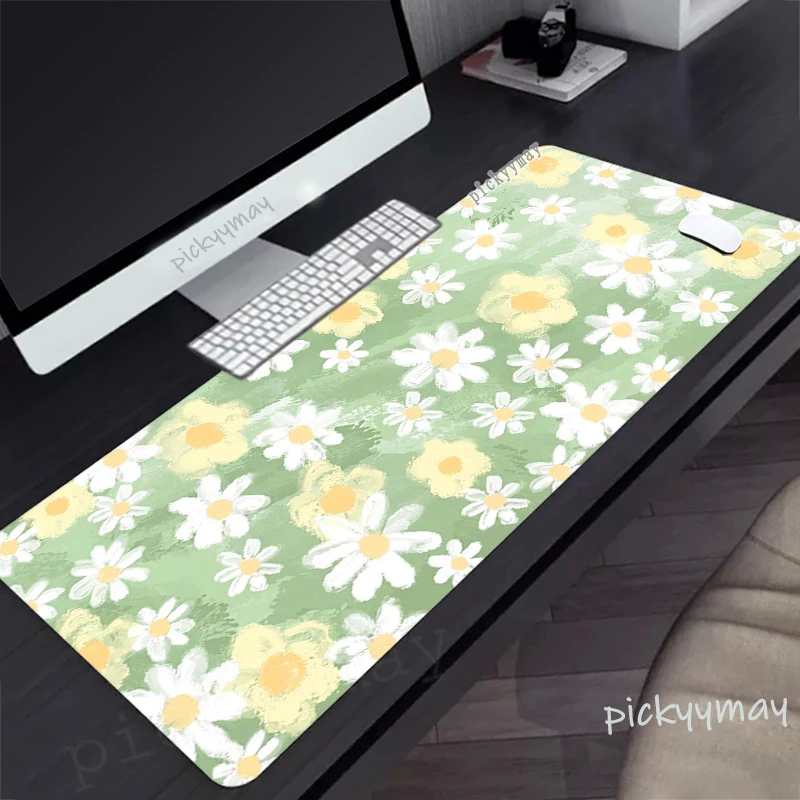 Pink Flowers Mouse Mat Gaming Mousepad 900x400mm Rubber Keyboard Mats Desk Pad HD Mouse Pads