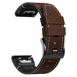 Premium Dual - Material Bracelet Strap for Smartwatches - Leather & Silicone Blend (New Silicon leather2)