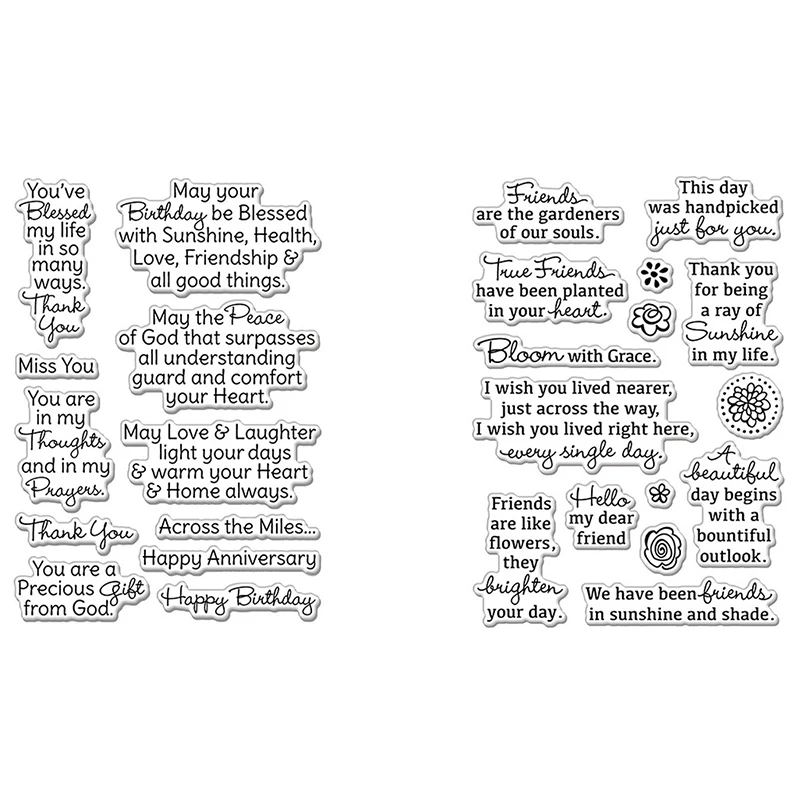 

2 Styles Blessing Words Transparent Silicone Clear Stamps for Scrapbooking Diy Craft Decoration Soft New 2022