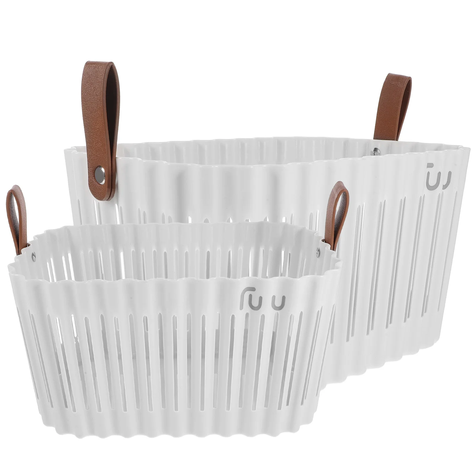 

2pcs Laundry Basket with Handle Hollow Storage Basket Bathroom Toilet Basket