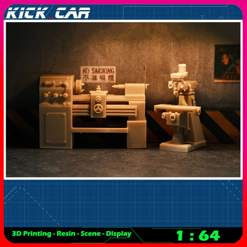 

Kickcar 1/64 Machine Tool Model Car Diorama Uncolored Resin Garage Scene Repair Tools Decoration Simulation Scene Toy