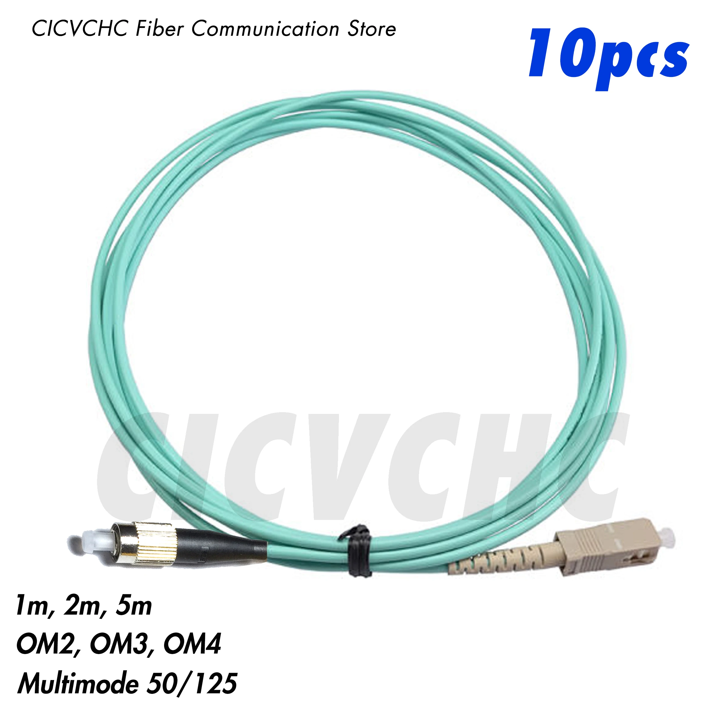 

10pcs SC/UPC-FC/UPC Patchcord-Multimode(50/125) OM2, OM3, OM4-1m, 2m, 5m-3.0mm Fiber Cable