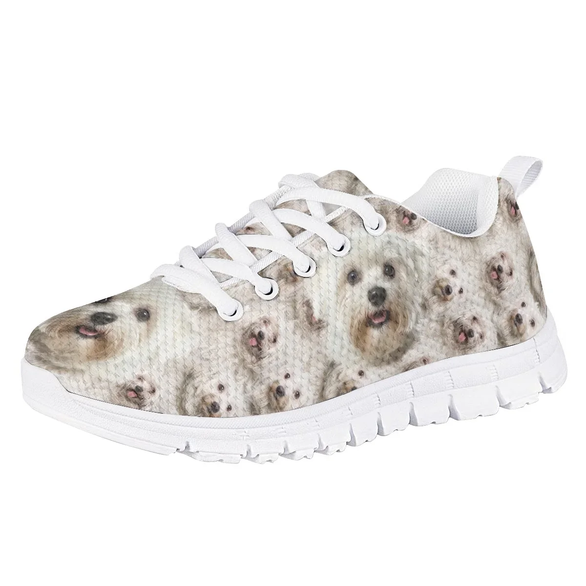 Kawaii Bichon Frise 3D Print Children Shoes Casual Lace Up Sneakers Teenage Girls Boys Lightweight Outdoor Walk Shoes Zapatillas