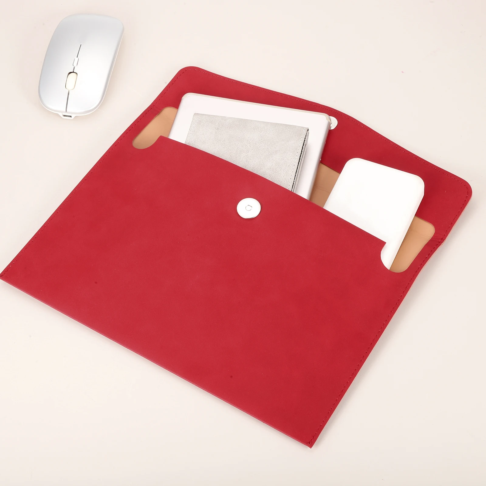 1/2Pcs PU 가죽 파일 폴더 문서 홀더 스냅 클로저가있는 방수 봉투 폴더 휴대용 포트폴리오 주최자 케이스