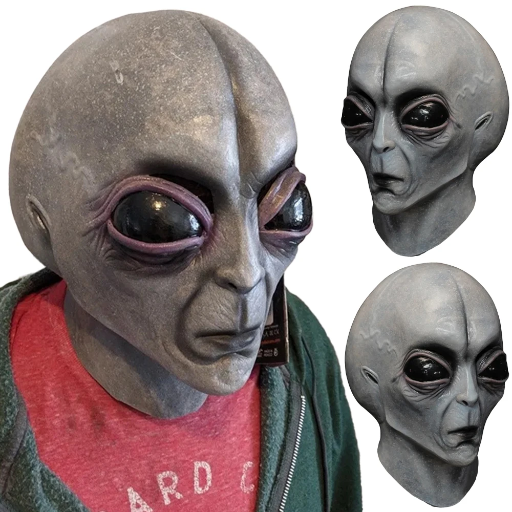

Cosplay Area 51 Alien Latex Full Face Masks Costume Props Organismo Extraterrestre Halloween Carnival Dress Up Party Helmet