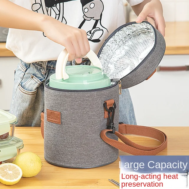 [Futurizmus] Háztartási Hordozható Nagy Kapacitású Pikniktáska Ebéd Munka Ebédtáska Doboz Táska Vastag Alumínium Fólia Szigetelt Lun