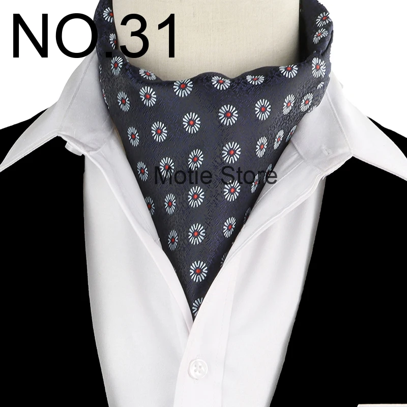 Heißer Verkauf Herren Krawatte Schal Vintage Jacquard Paisley Cashew Britischen Gentleman Luxus Schal Fit Hochzeit Party Business Zubehör – Detail 32