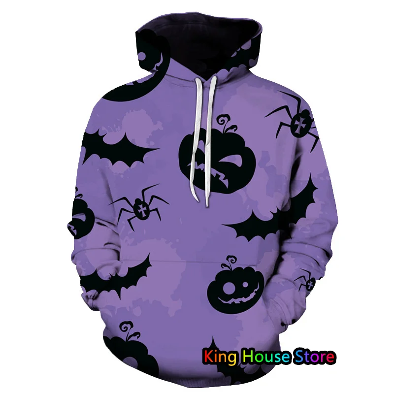 Happy Halloween Hoodie 3D Print Hoodies Fashion Horror Halloween Hooded Swearshirts Harajuku Streetwear Casual Pullover Hoodie