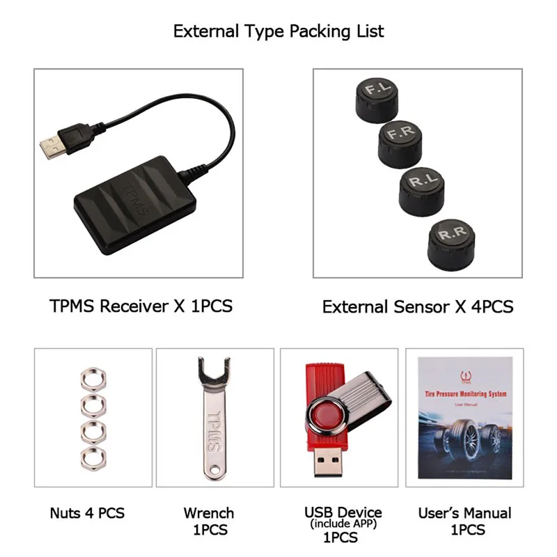 

Автомобильная система контроля давления в шинах TPMS для Android, USB, дисплей навигации, беспроводная автомобильная сигнализация давления в шинах