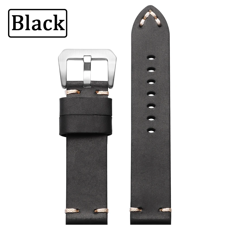 Vintage Crazy Horse Cowhide Leather Watch Band - Sport Replacement Bracelet