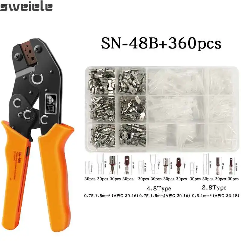 handheld electric planer SN-48B Crimping tool 2.8/4.8/6.3mm insulated cable connector plug and socket shovel connector insulating sleeve Kit bench dog router plane Hand Tools