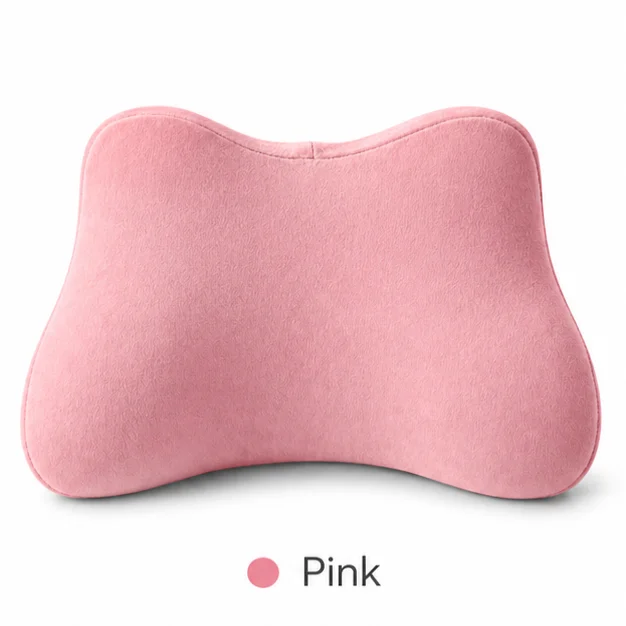 Ergonomic Memory Foam Back Support Cushion - Washable, Slow Rebound Pillow in Gray/Pink for Enhanced Comfort