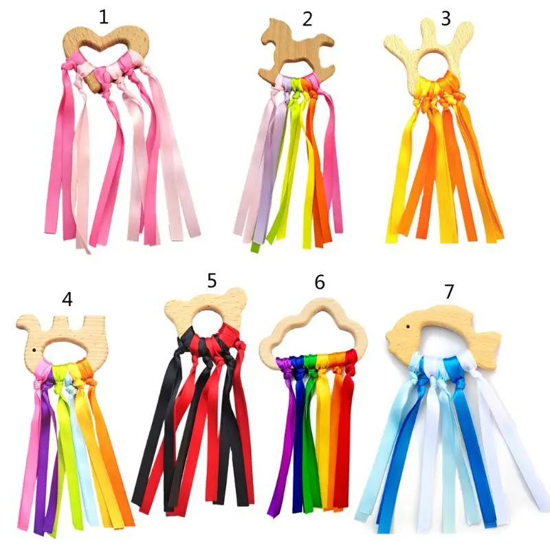 

Wooden Soft-textured Teether for Baby Sensory Exploration and Teething Relief 40JC