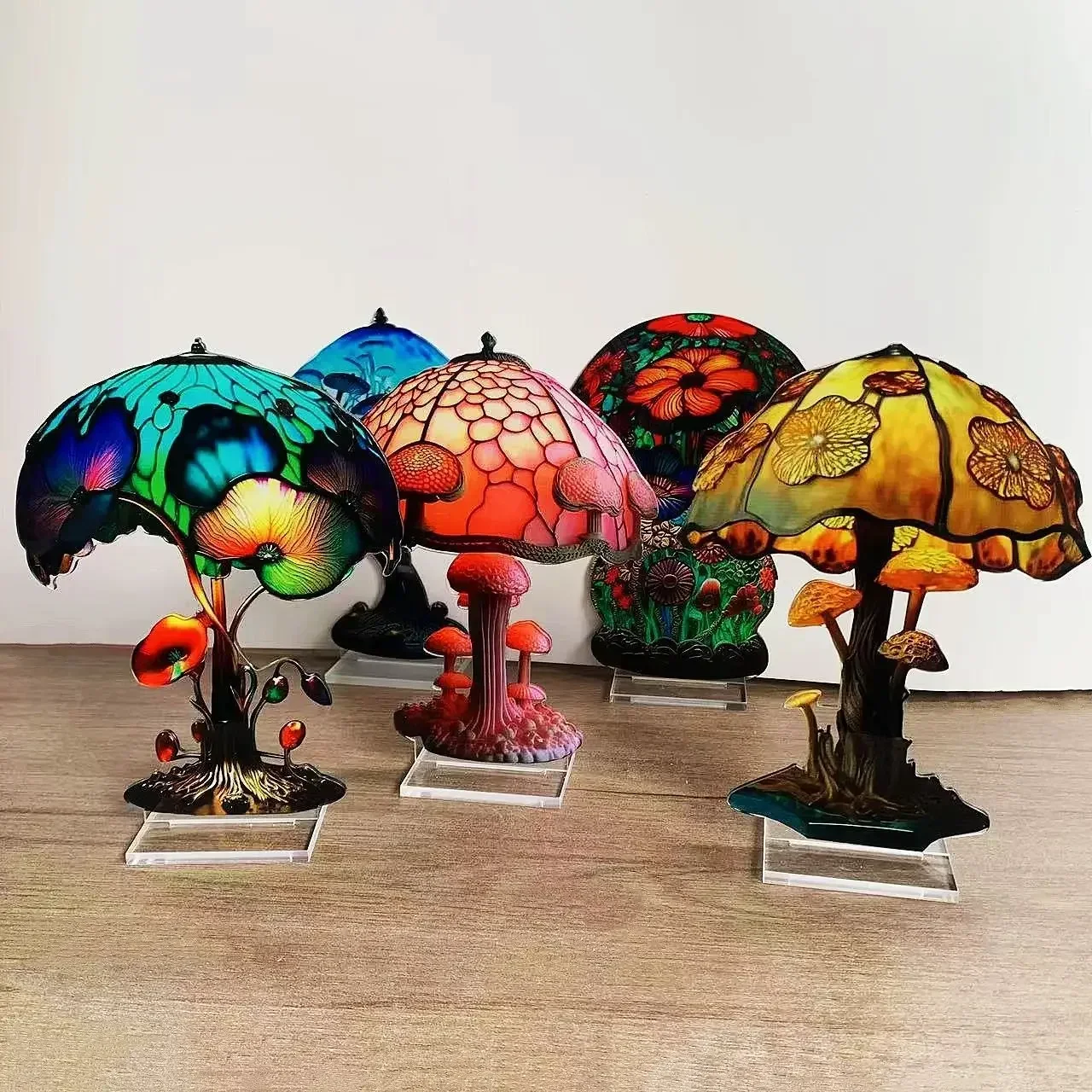 Resin Pendant Decoration Vintage Dyed Mushroom Plant Flower Series Snail Octopus Bedside