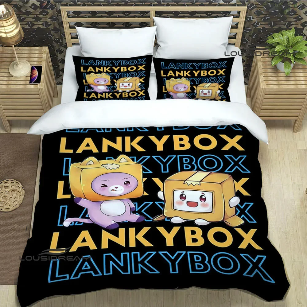Lankybox Foxy Boxy cute printed Bedding Sets exquisite bed supplies set duvet cover bed comforter set bedding set luxury 4