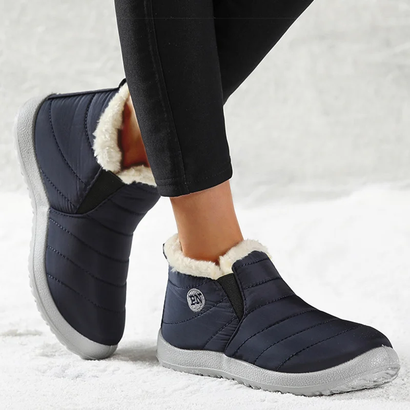 Men Boots Classics Waterproof Snow Boots For Winter Shoes Men's Black Fur Boots Ankle Winter Footwear Casual Botas Para Hombre