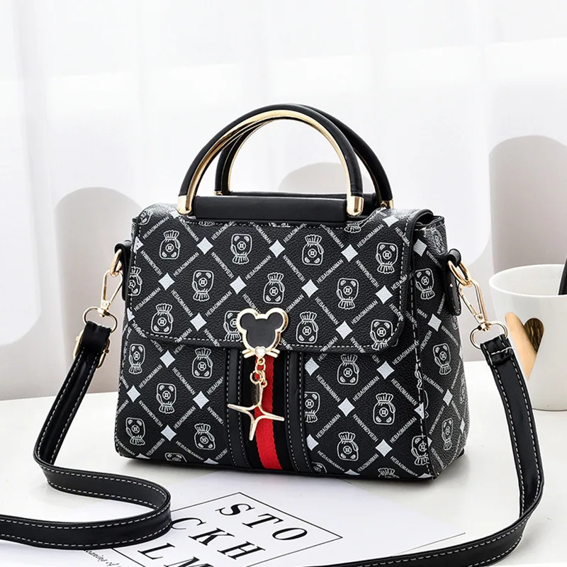 Nuova Borsa a Spalla da Donna, Borsa Tote di Lusso Firmata, Borsa a Mano da Donna in Pelle con Monogramma Stampato, Borsa a Tracolla Singola - immagine 4