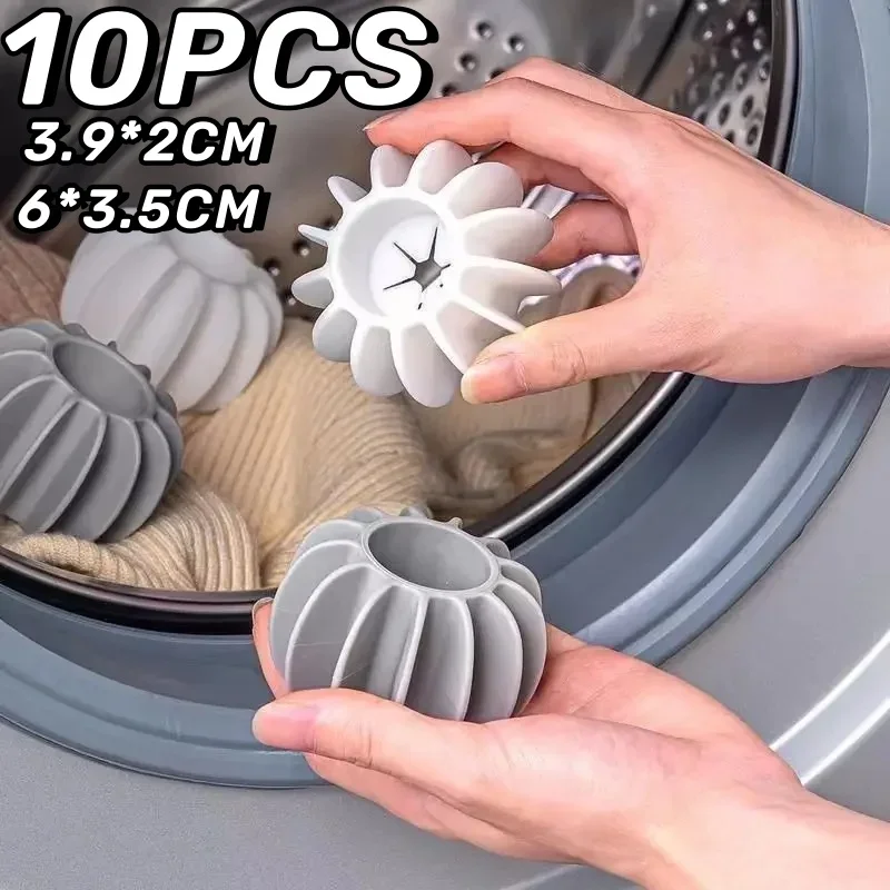 Laundry Ball 10CPS Reusable Silicone Clothes Hair Cleaning Tools Pet Hair Remover Washing Machine Cat Catcher