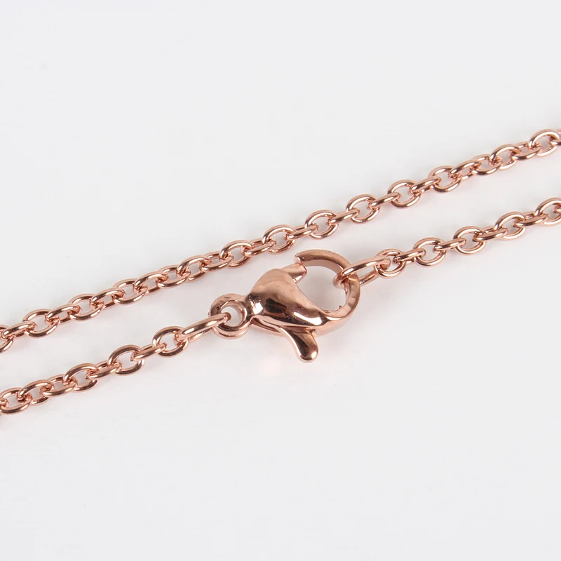 

1pc 304 Stainless Steel Cable Chain Necklace Making with Lobster Claw Clasps Vacuum Plating Rose Gold 17.7 inch(45cm) 2mm