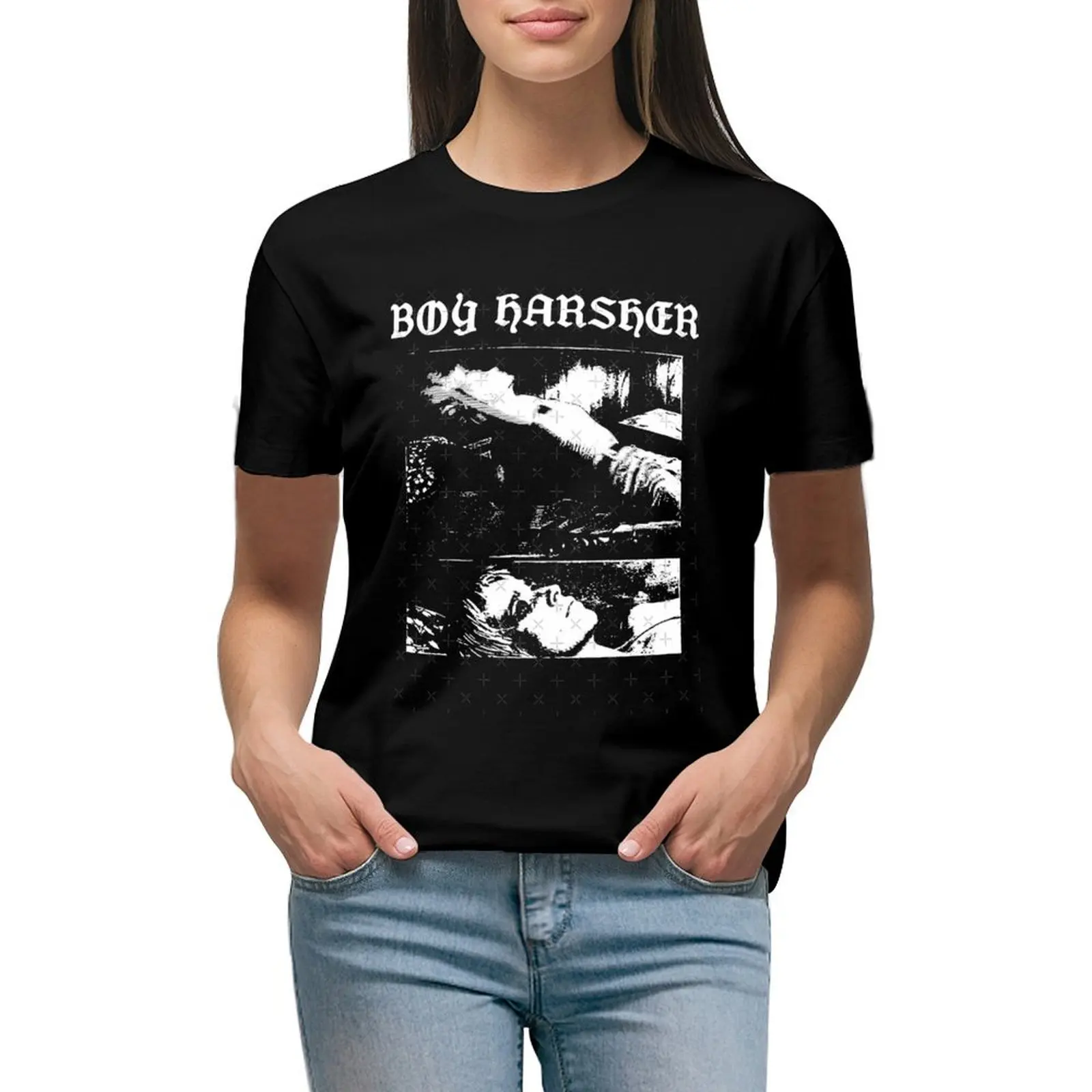 

Boy Harsher T-shirt female tops white t shirts for Women