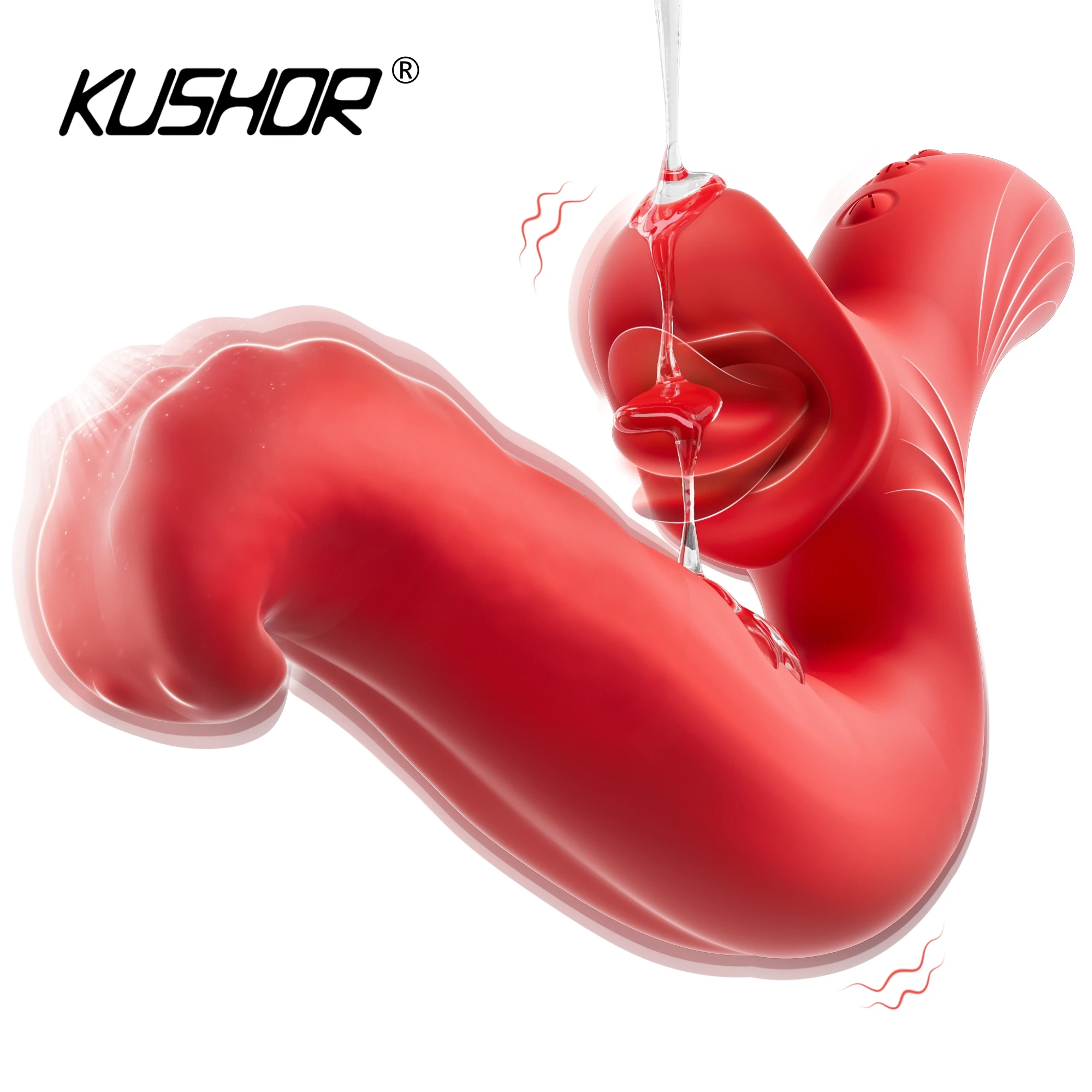 KUSHOR Zungenvibrator für Frauen, Dildo-Vibratoren mit 10 schwankenden und 10 Leckmodi, G-Punkt-Klitoris-Stimulator, Sexspielzeug für Paare