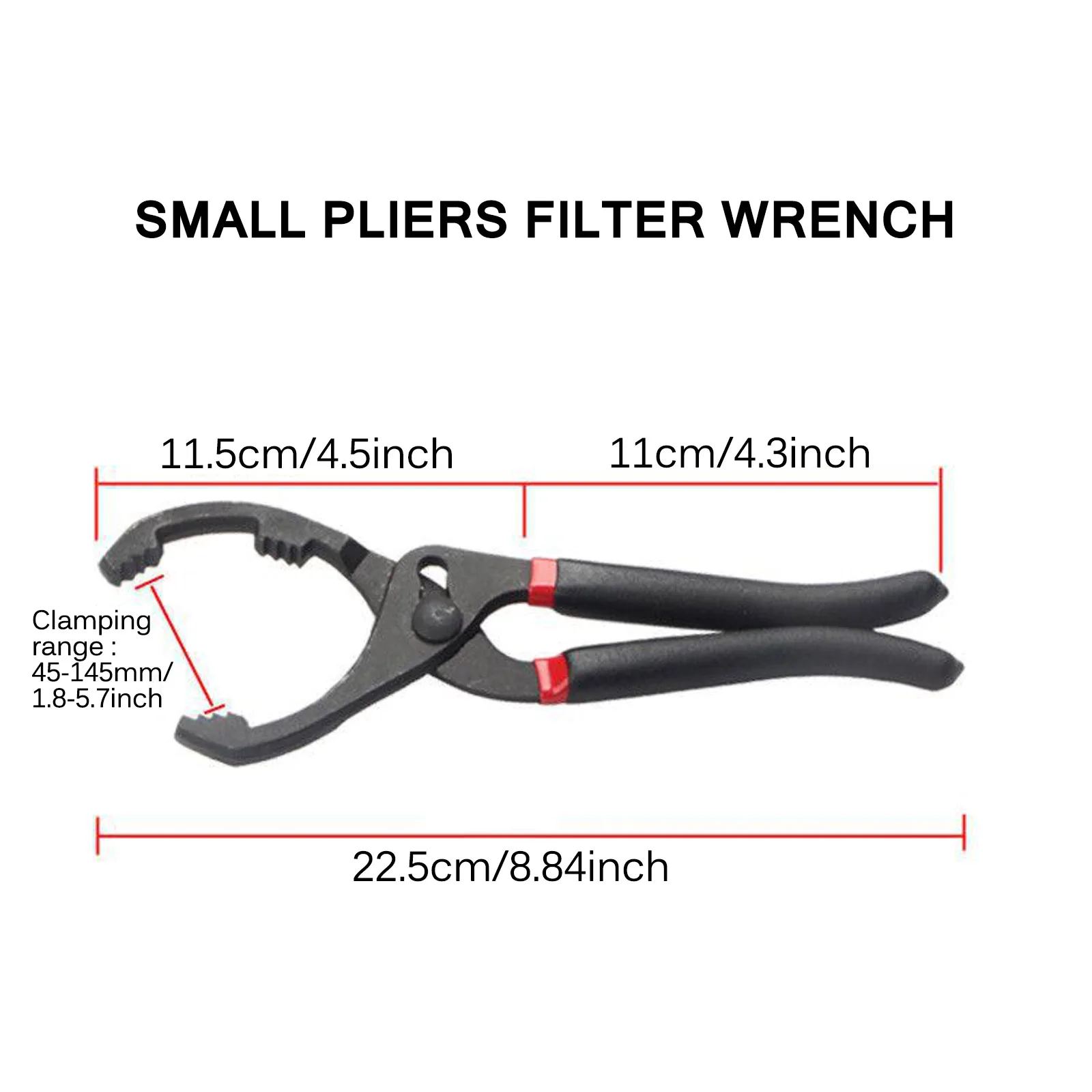 Steel Oil Filter Pliers Oil Filter Removal Pliers 22.5cm 10 Inch Adjustable Oil  Filter Wrench Pliers For Oil Filters Diameter 45-145mm(black)