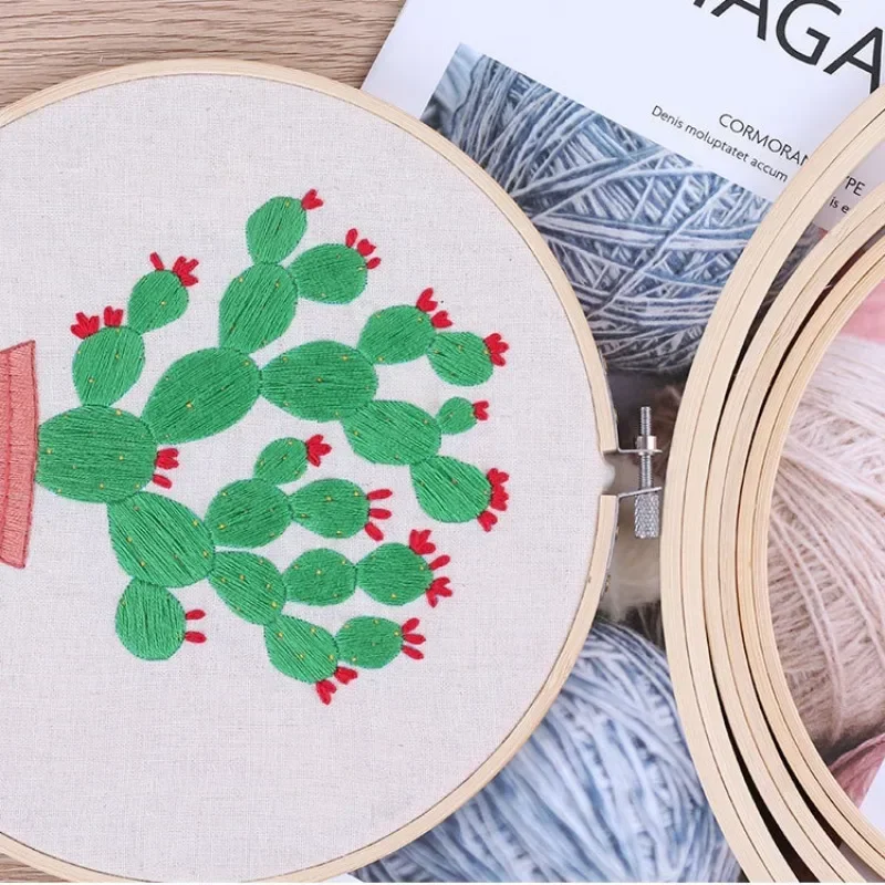 1PC 20-26cm Portable Wooden Embroidery hoops Frame Set Bamboo Embroidery Hoop Rings For Cross Stitch Needle Craft Tool