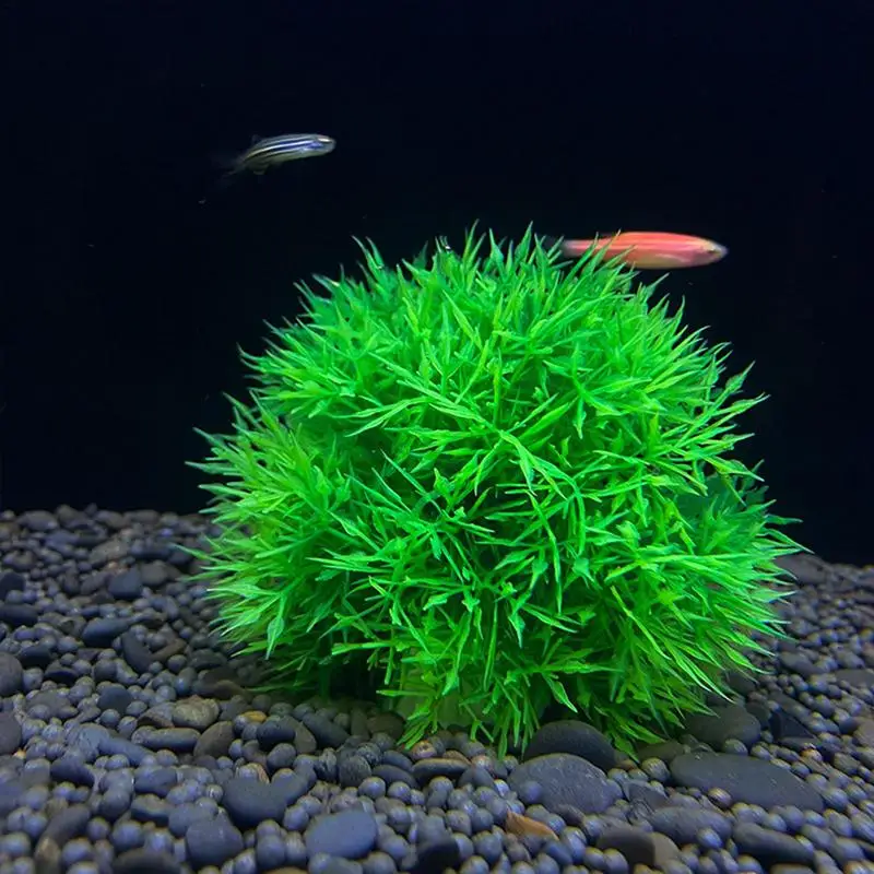 FRCOLOR Simulated Green Ball Fake Moss Green Grass Balls Realistic Moss  Pebble Moss Balls for Fish Tank Pebbles for Fish Tank Decor Fish Bowl Small