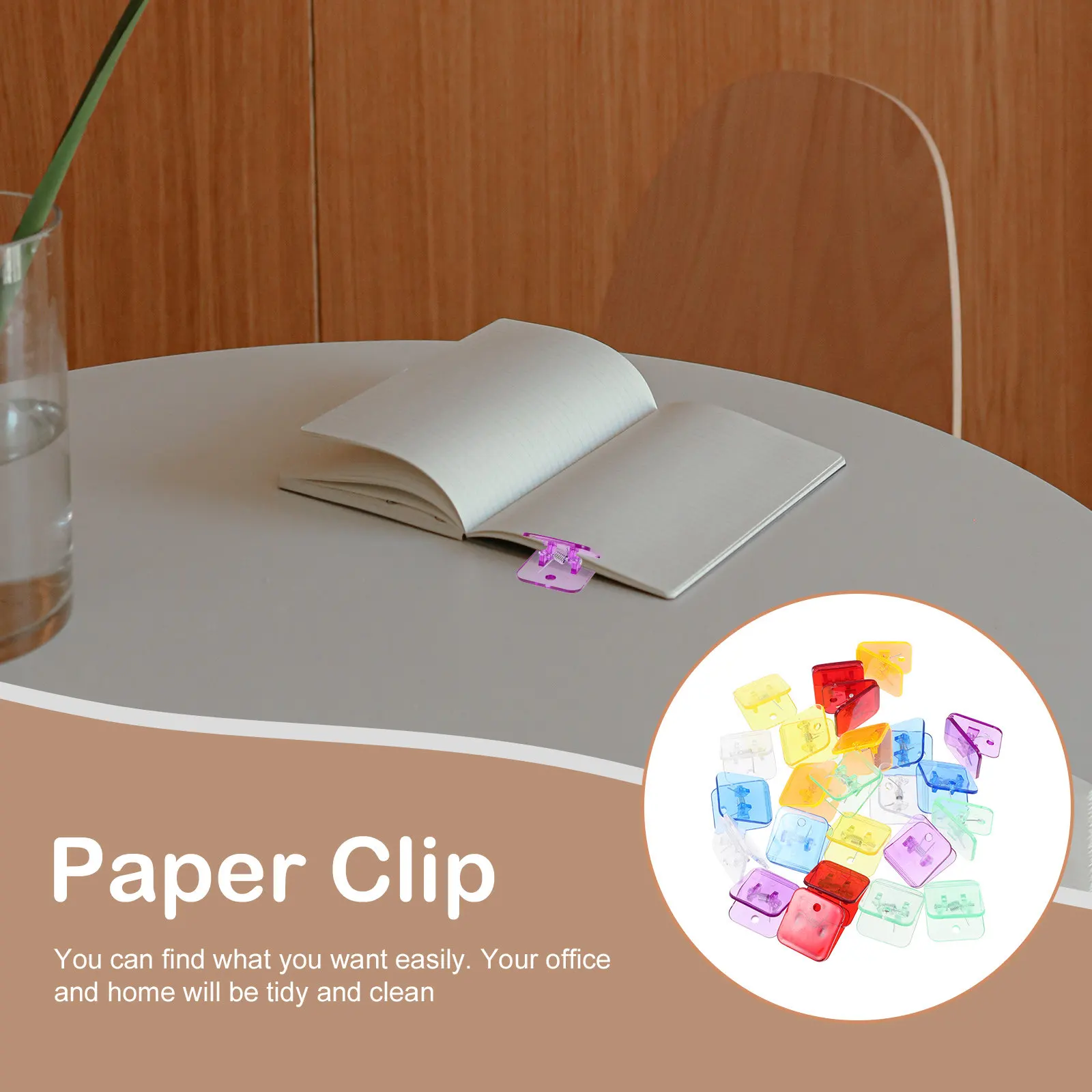 24pcs 다기능 종이 클립 사무실 홈 학교용 플라스틱 클램프 부드러운 파일 주최자 문구 용품