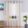 2 pcs Natural Linen Blend Textured Semi-Sheer Grommet Window Curtain Panels for Living Room Bedroom Curtains, 37 x 63 Inch 1