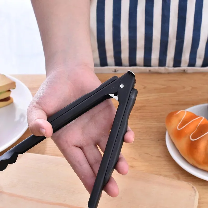 Black Stainless Steel Long Handle Food BBQ Tongs Cake Clip et Serving Clamp Tableware Cooking Utensils Kitchen Accessories